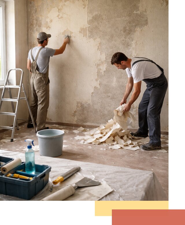 Снятие старых обоев в Тольятти быстро и качественно