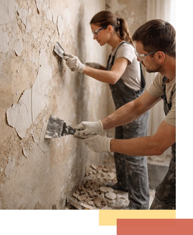 Снятие старой шпаклевки и подготовка поверхностей в Тольятти