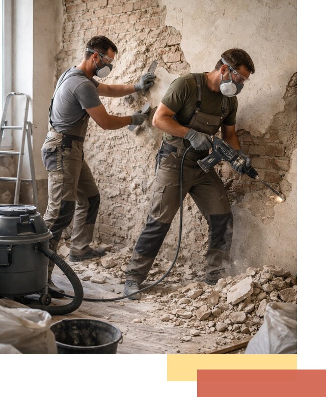 Демонтаж штукатурки со стен в Тольятти быстро и аккуратно