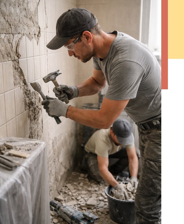 Демонтаж плитки со стен в Тольятти от 879 руб. — быстро и недорого | ОТДЕЛОЧНИК-Тля