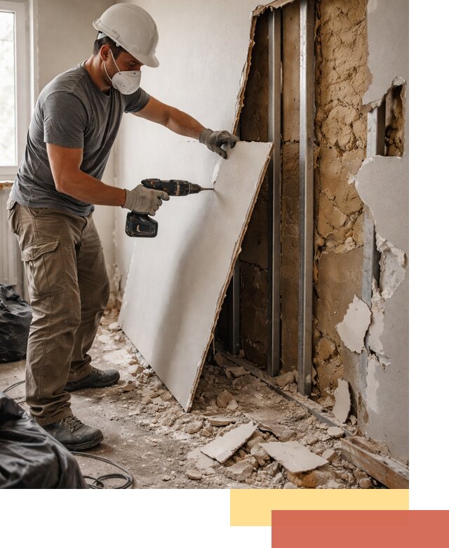 Демонтаж гипсокартона со стен в Тольятти качественно и быстро