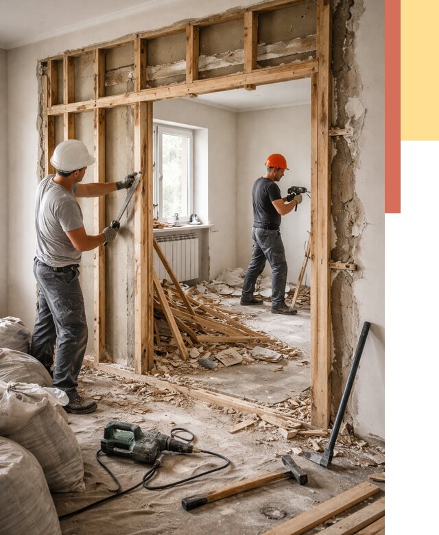 Демонтаж деревянных перегородок в Тольятти от 3309 руб. — быстро и недорого | ОТДЕЛОЧНИК-Тля