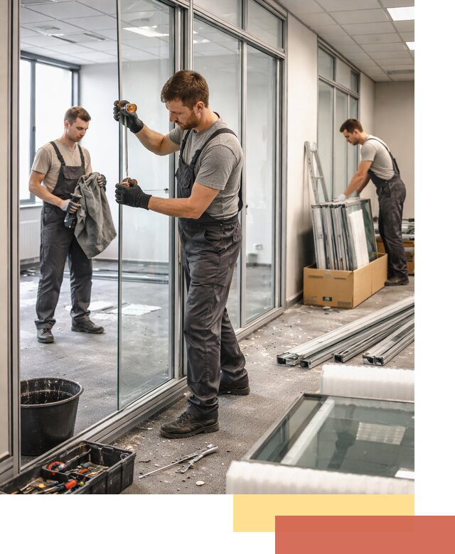 Демонтаж стеклянных перегородок в Тольятти быстро и безопасно