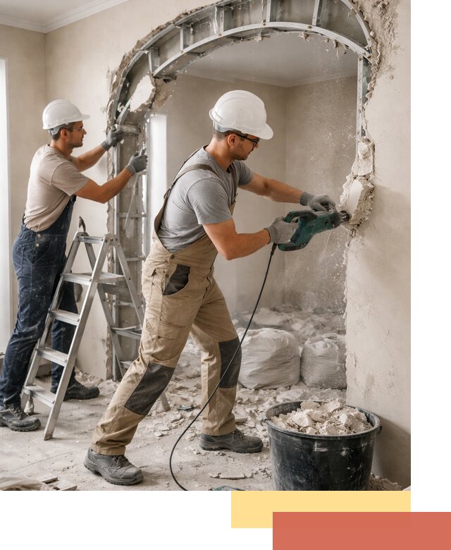 Демонтаж гипсокартонной арки в Тольятти быстро и аккуратно