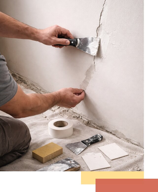 Заделка трещин и сколов в стенах и потолках в Тольятти