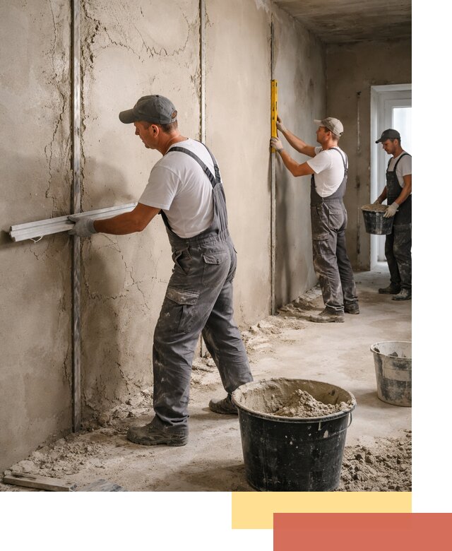 Штукатурка стен по маякам в Тольятти — точная и ровная поверхность