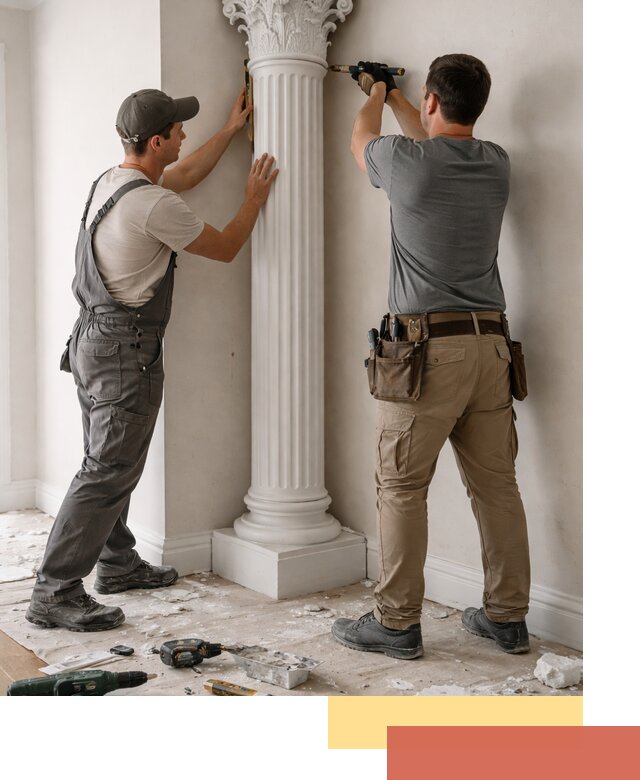 Установка декоративных колонн в Тольятти под ключ