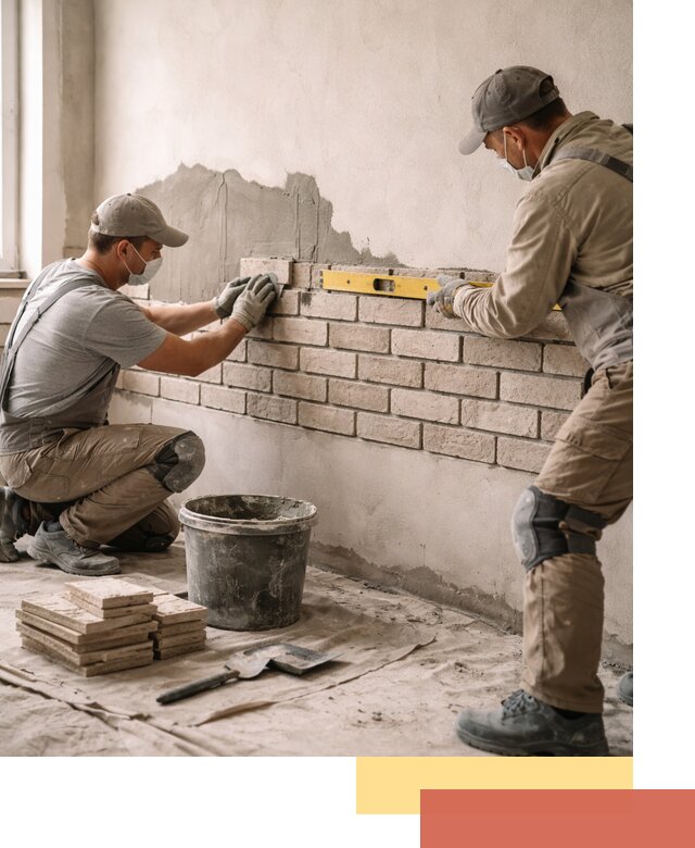 Монтаж декоративного кирпича профессионально в Тольятти