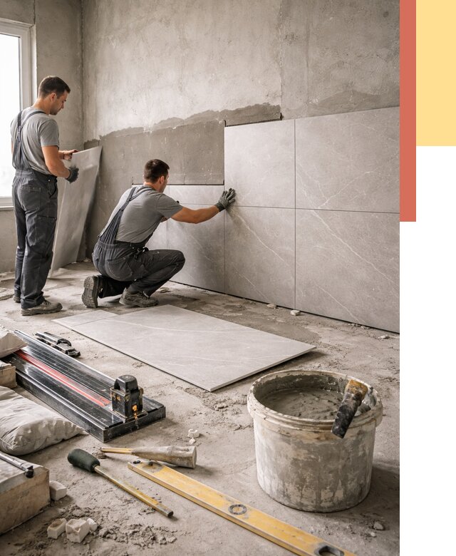 Облицовка стен керамогранитом в Тольятти от 4344 руб./м² — услуги под ключ | ОТДЕЛОЧНИК-Тля