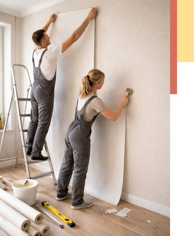 Поклейка флизелиновых обоев в Тольятти от 6205 руб. | Быстро и недорого — ОТДЕЛОЧНИК-Тля