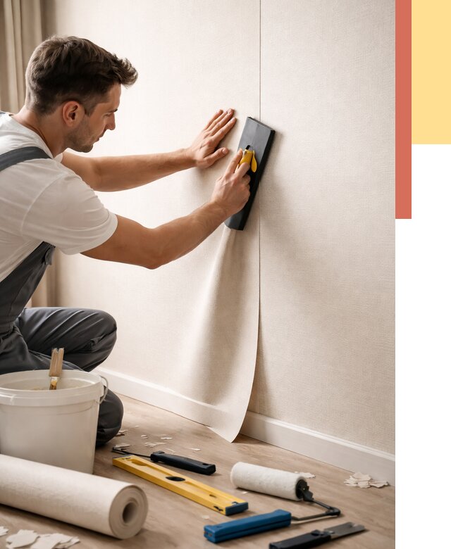 Поклейка виниловых обоев в Тольятти от 4654 руб. | Быстро и недорого — ОТДЕЛОЧНИК-Тля