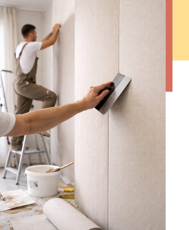 Поклейка текстильных обоев в Тольятти от 4654 руб. под ключ | ОТДЕЛОЧНИК-Тля