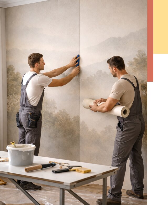 Поклейка фотообоев в Тольятти от 8791 руб/м² — быстро и недорого | ОТДЕЛОЧНИК-Тля