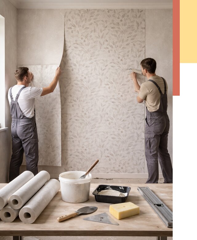 Поклейка обоев с подбором рисунка в Тольятти от 3620 руб. | ОТДЕЛОЧНИК-Тля - быстро и недорого