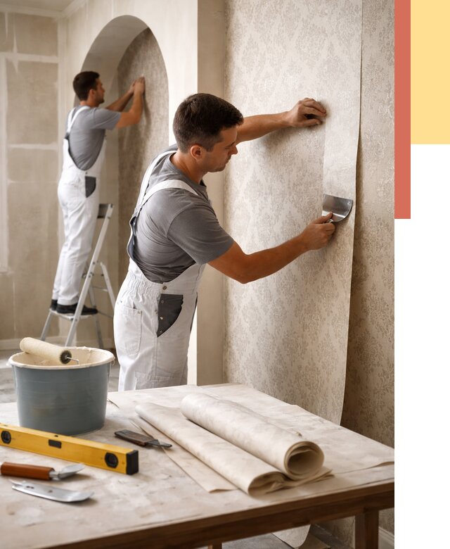 Поклейка обоев на сложные стены в Тольятти от 2896 руб. под ключ | ОТДЕЛОЧНИК-Тля