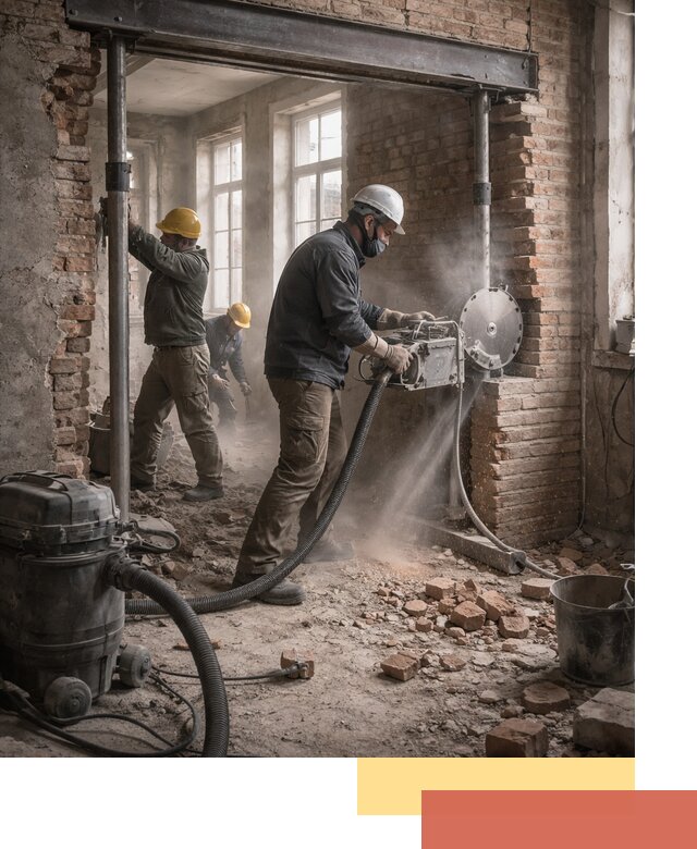 Прорезка проема в стене под дверной или оконный проем в Тольятти