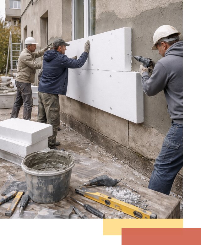 Утепление наружных стен пенопластом в Тольятти