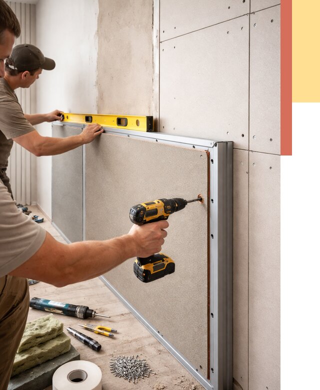 Шумоизоляция стен панелями ЗИПС в Тольятти от 2275 руб./м² под ключ | ОТДЕЛОЧНИК-Тля