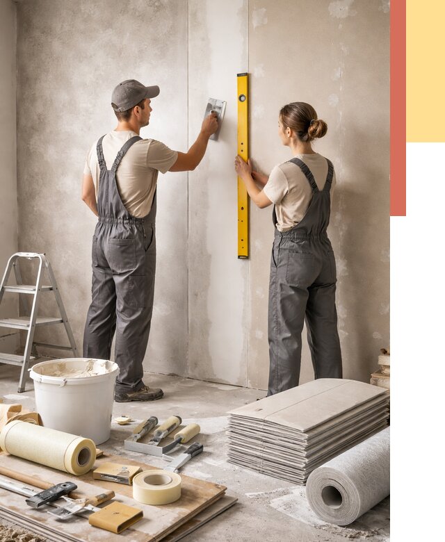 Отделка стен в Тольятти от 1551 руб/м² — недорого, быстро, под ключ | ОТДЕЛОЧНИК-Тля