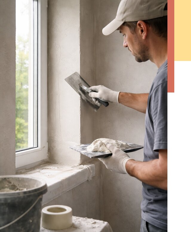 Штукатурка откосов в Тольятти от 4654 руб/м² — услуги и выравнивание под ключ | ОТДЕЛОЧНИК-Тля