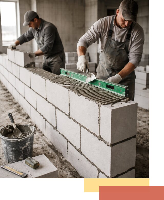 Кладка перегородок из газобетона в Тольятти быстро и качественно