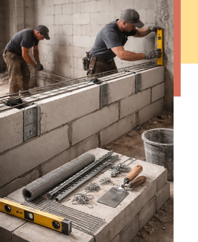 Армирование кладки перегородок в Тольятти от 776 руб. под ключ | ОТДЕЛОЧНИК-Тля