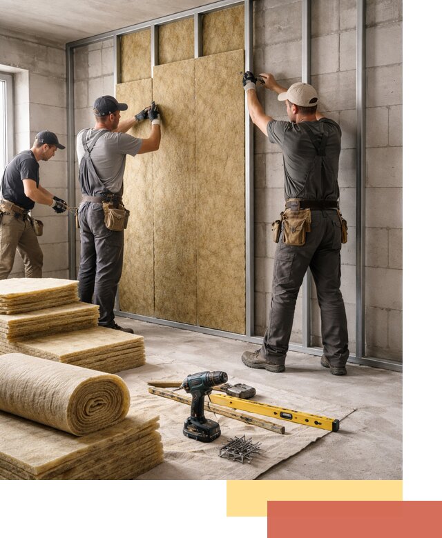 Шумоизоляция перегородок из блоков в Тольятти — монтаж и защита шумоизоляцией