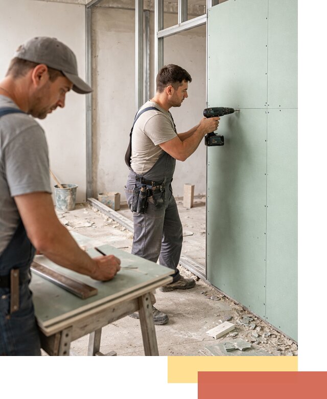 Перегородки из влагостойкого гипсокартона под ключ в Тольятти