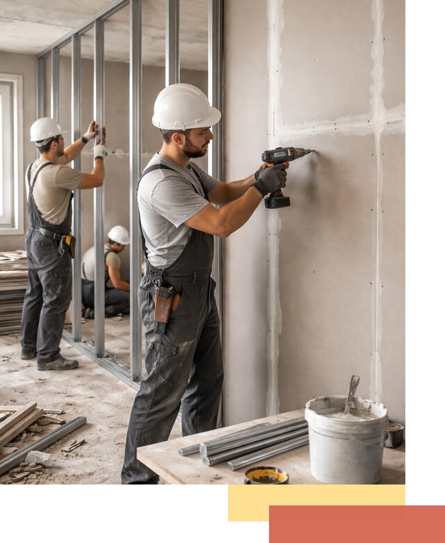 Перегородки из огнестойкого гипсокартона в Тольятти под ключ