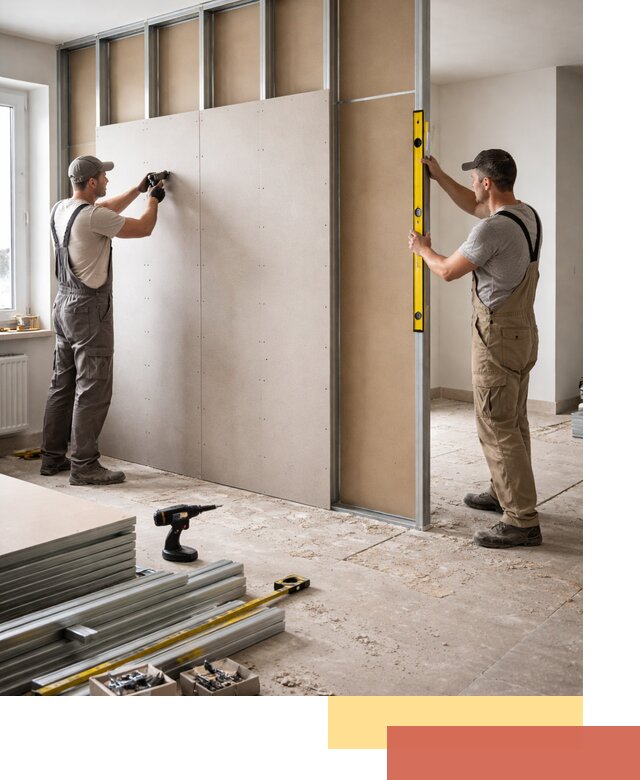 Зонирующая перегородка из гипсокартона под ключ в Тольятти