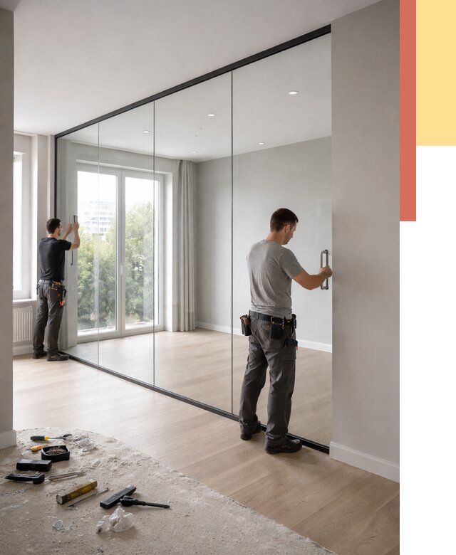 Изготовление стеклянных перегородок в Тольятти от 12772 руб. под ключ | ОТДЕЛОЧНИК-Тля