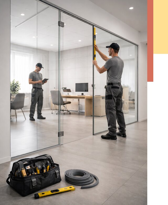 Цельностеклянные перегородки под ключ в Тольятти от 9825 руб. — монтаж и цены | ОТДЕЛОЧНИК-Тля