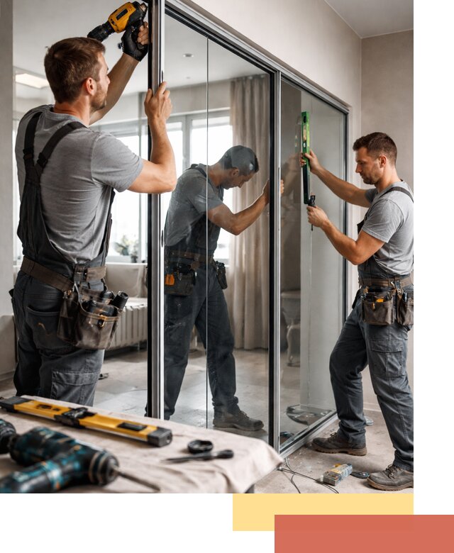 Каркасные стеклянные перегородки под ключ в Тольятти