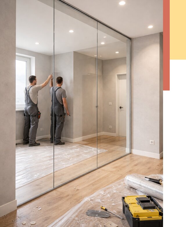 Безрамные стеклянные перегородки в Тольятти — монтаж от 9825 руб. | ОТДЕЛОЧНИК-Тля