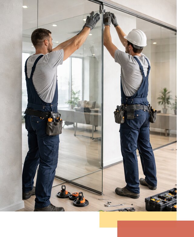 Безрамные стеклянные перегородки под ключ в Тольятти