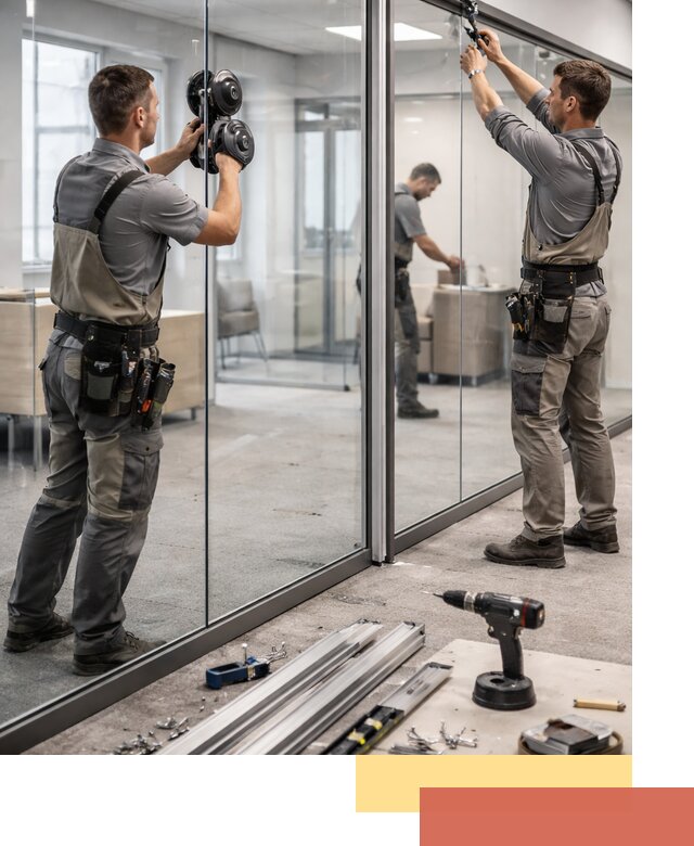 Стеклянные офисные перегородки под ключ в Тольятти