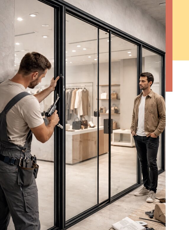 Стеклянные перегородки для магазинов в Тольятти от 8480 руб. под ключ | ОТДЕЛОЧНИК-Тля