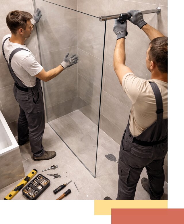 Стеклянные перегородки для душа в Тольятти — изготовление и монтаж