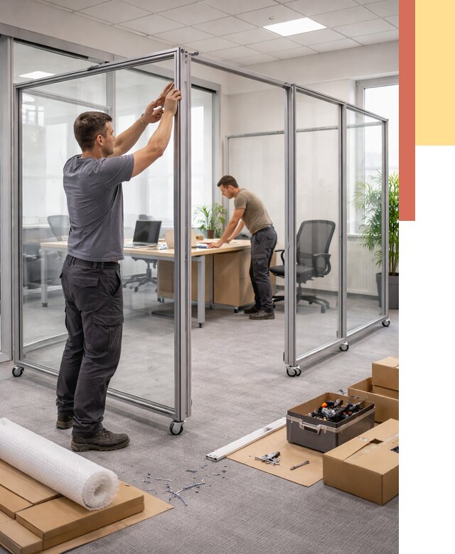 Мобильные офисные перегородки в Тольятти от 12928 руб. — установка под ключ | ОТДЕЛОЧНИК-Тля