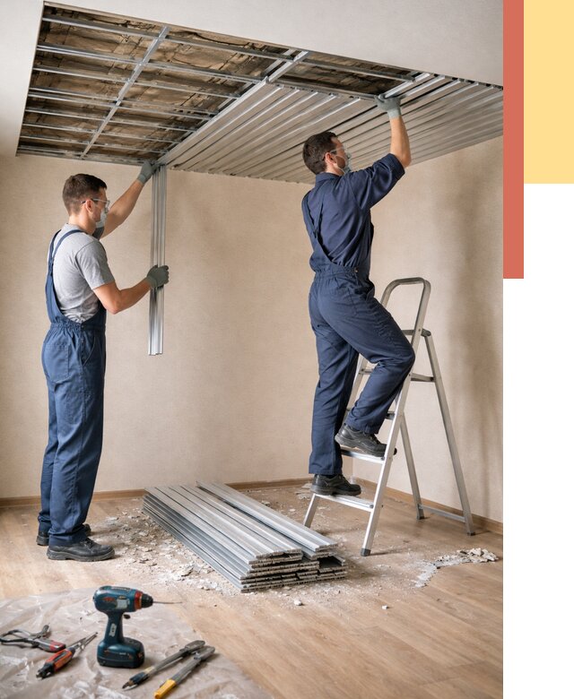 Демонтаж реечного потолка в Тольятти от 4654 руб. быстро и недорого | ОТДЕЛОЧНИК-Тля