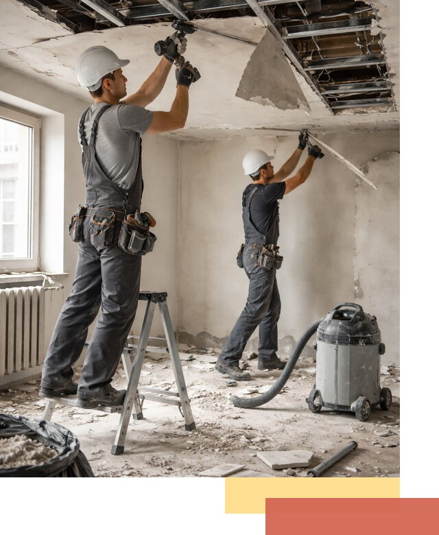 Демонтаж гипсокартонного потолка в Тольятти быстро и аккуратно