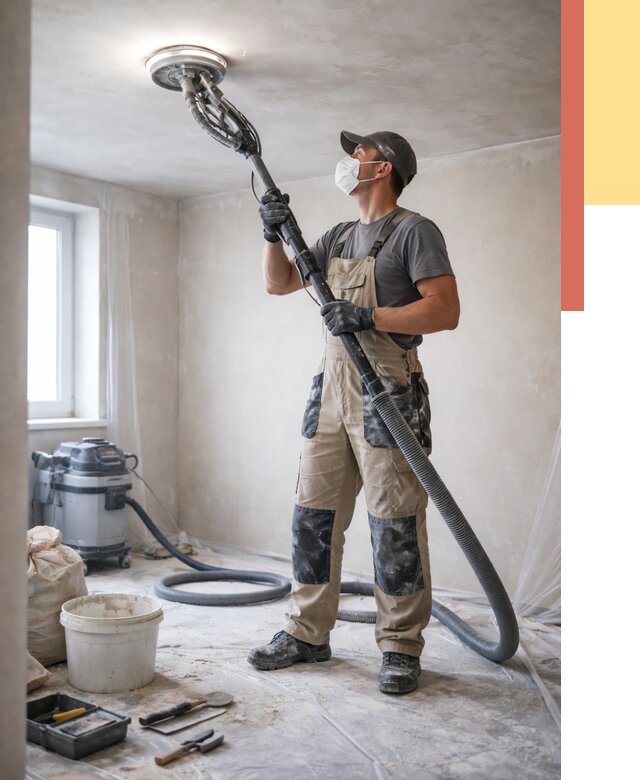 Шлифовка потолка в Тольятти от 3620 руб. — услуги шлифования потолка | ОТДЕЛОЧНИК-Тля