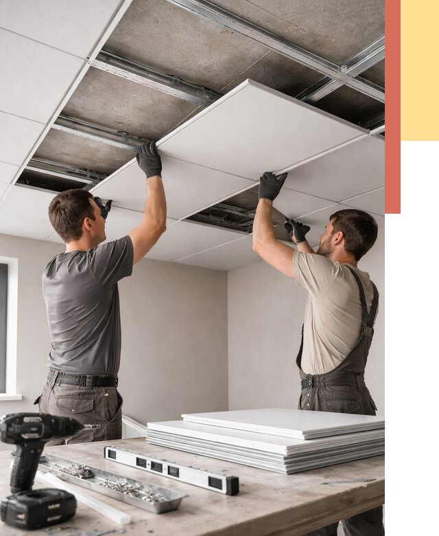 Монтаж кассетного потолка в Тольятти от 4654 руб/м2 — установка и сборка | ОТДЕЛОЧНИК-Тля