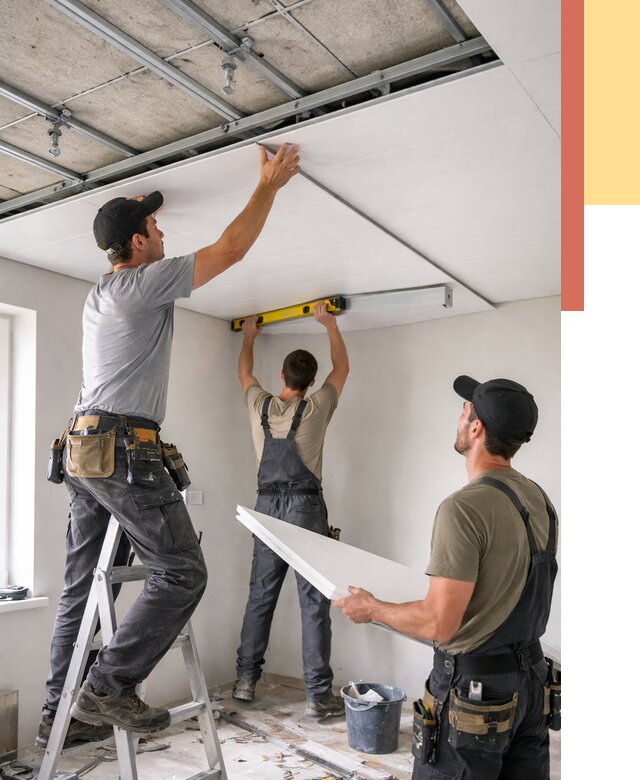 Монтаж потолка из ПВХ панелей в Тольятти от 3620 руб./м2 — быстро и недорого | ОТДЕЛОЧНИК-Тля