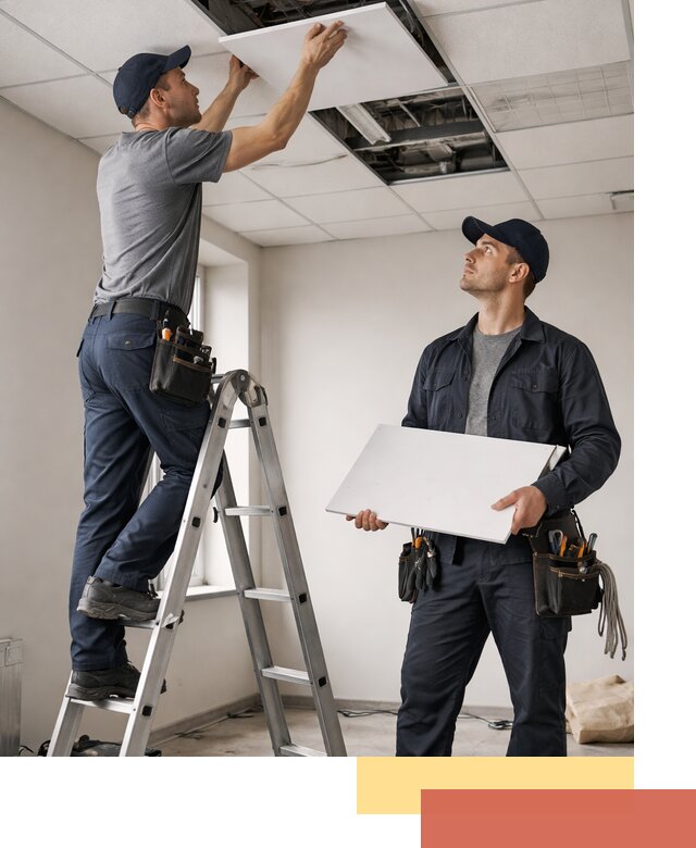 Обслуживание подвесного потолка в Тольятти — ремонт и чистка