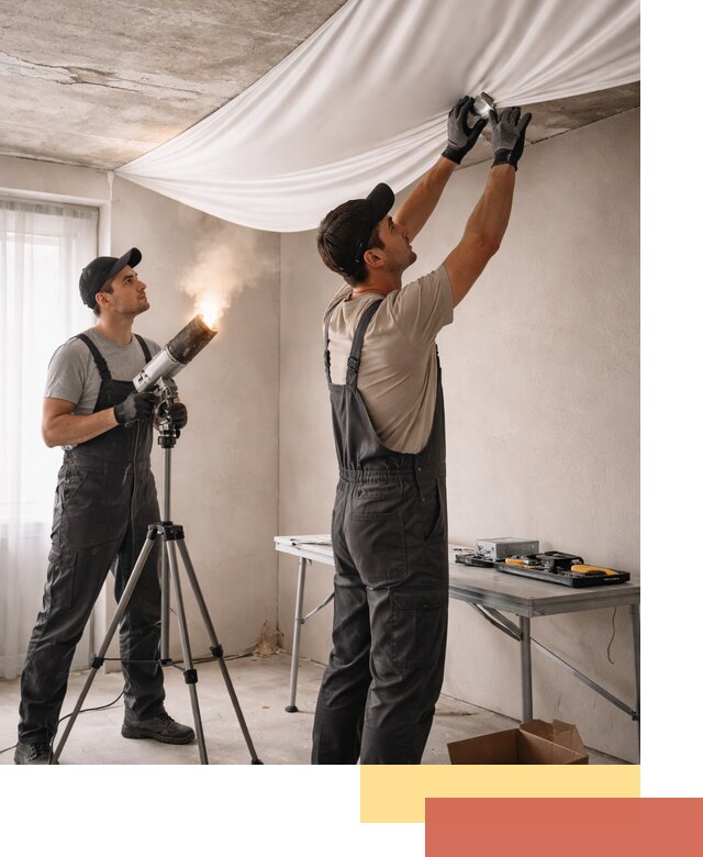 Установка натяжного потолка под ключ в Тольятти