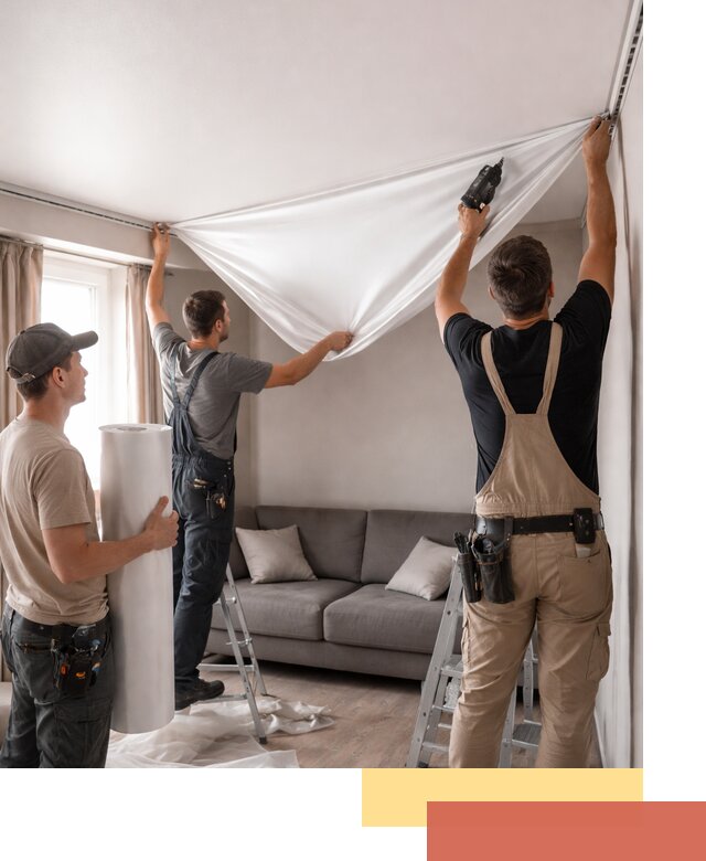 Монтаж сатинового натяжного потолка в Тольятти качественно и быстро