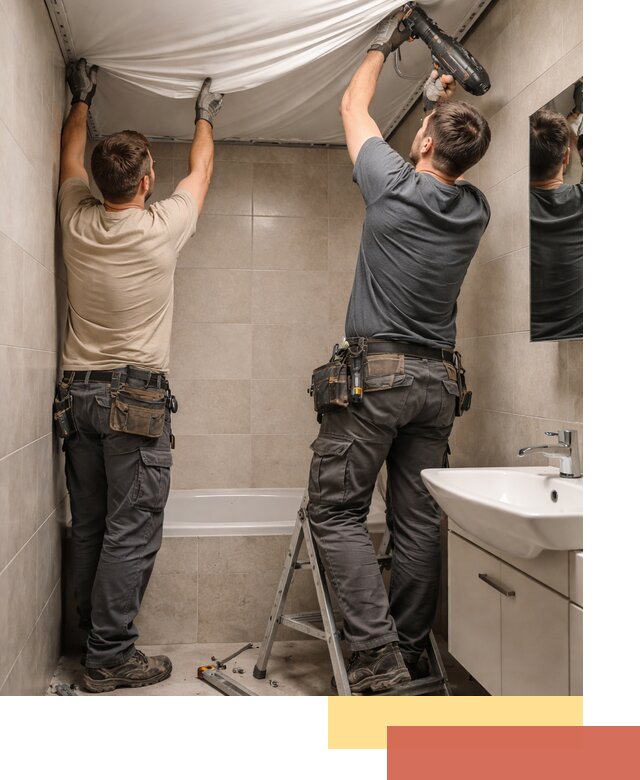 Монтаж натяжного потолка в ванной в Тольятти быстро и качественно