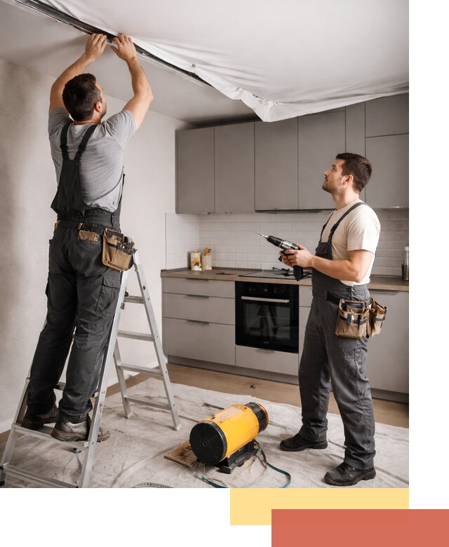 Монтаж натяжного потолка на кухне в Тольятти