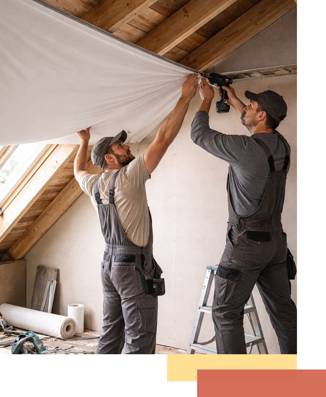 Монтаж натяжного потолка в мансарде в Тольятти